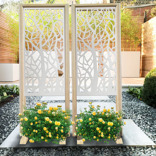 FORESTA - Separè  - Paravento modulabile - 70x190cm - in Legno e PVC Colore: bianco