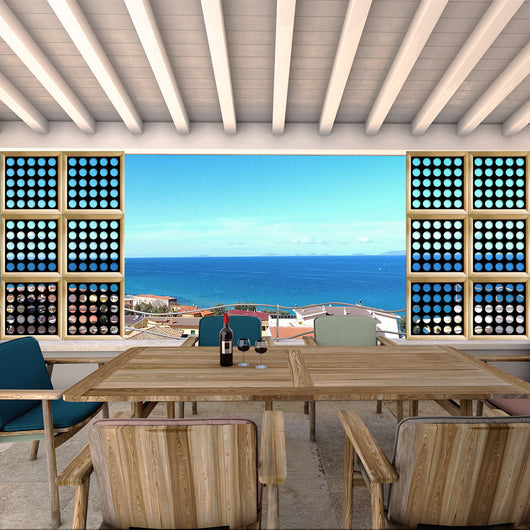 FORI MEDI - Moduli Decorativi in Legno e PVC Misura: 98x98 cm, Colore: nero