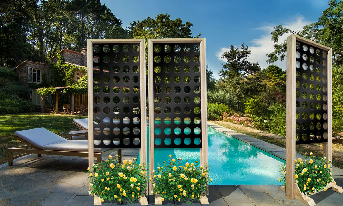 FORI MEDI - Separè - Paravento modulabile - 70x190cm - in Legno e PVC Colore: nero