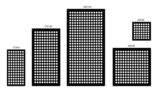 FORI-PICCOLI - Pannello in PVC traforato - Parasole Colore: nero, Misura: 48x48 cm