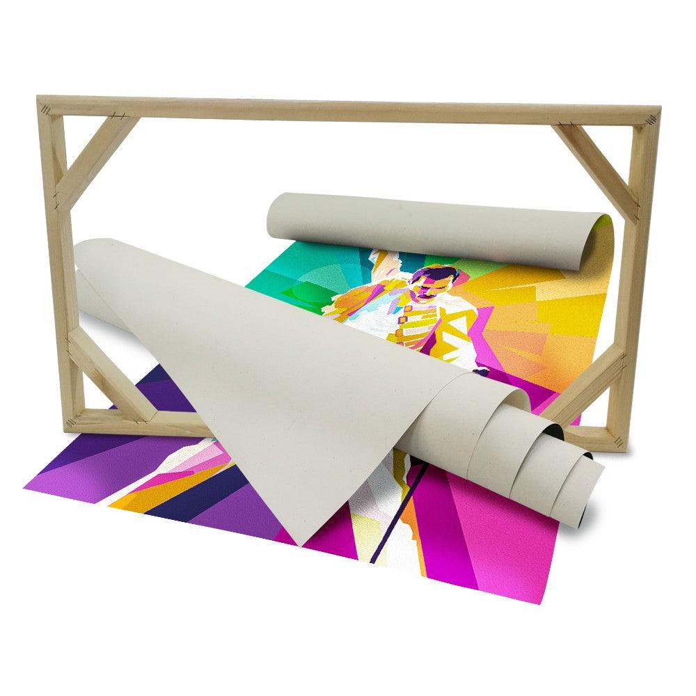 FREDDIE MERCURY - Quadro stampato su Canvas e montato su telaio in legno Misura: 100x140 cm