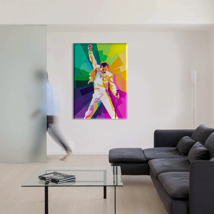 FREDDIE MERCURY - Quadro stampato su Canvas e montato su telaio in legno Misura: 50x70 cm