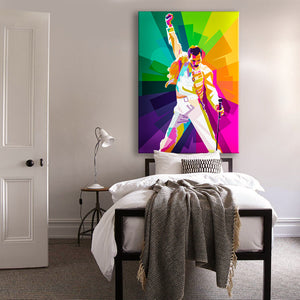 FREDDIE MERCURY - Quadro stampato su Canvas e montato su telaio in legno Misura: 50x70 cm