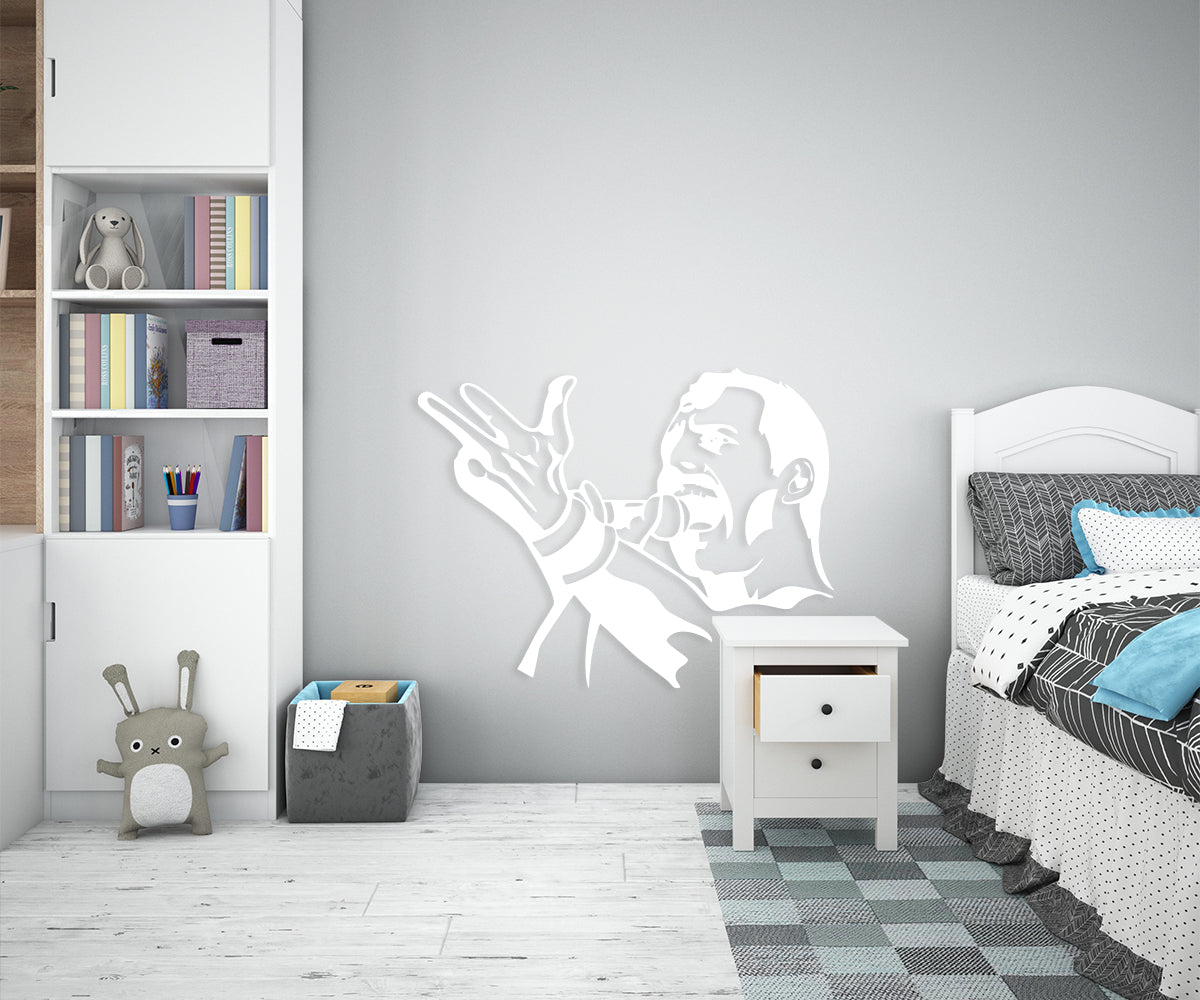FREDDY - Adesivo murale wall sticker in vinile 55x65 cm Colore: bianco