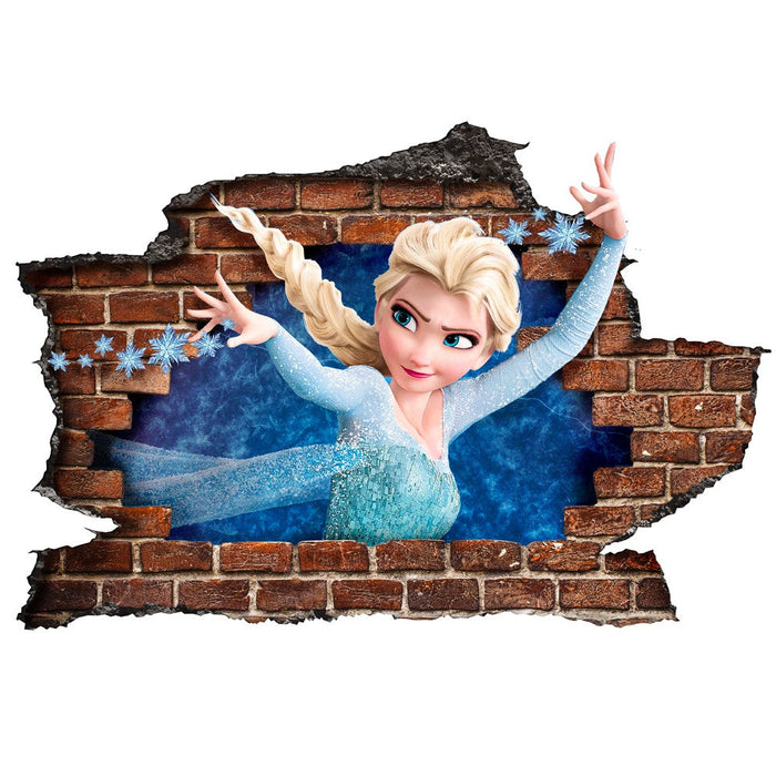 FROZEN - Adesivo murale parete 3D wall sticker camera bimbi Misura: 150x100 cm
