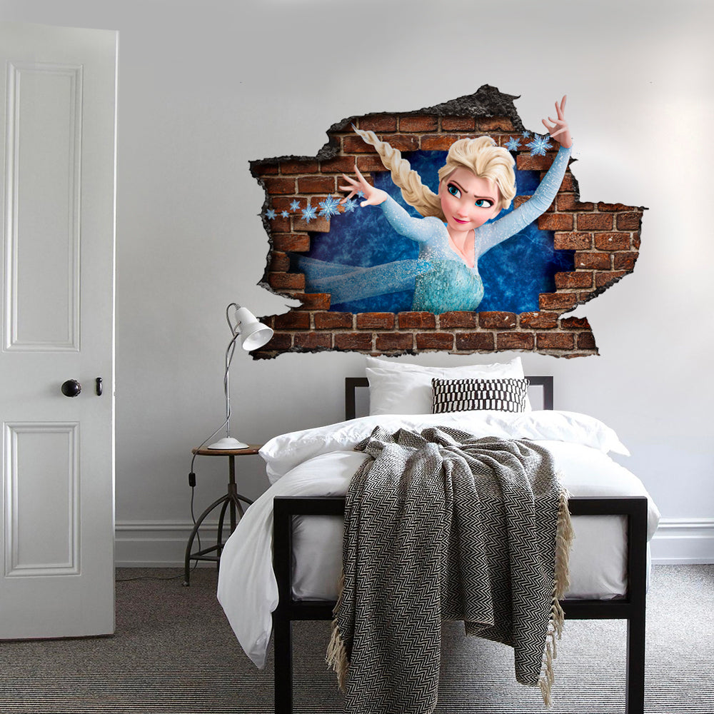FROZEN - Adesivo murale parete 3D wall sticker camera bimbi Misura: 150x100 cm