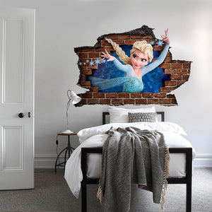 FROZEN - Adesivo murale parete 3D wall sticker camera bimbi Misura: 150x100 cm