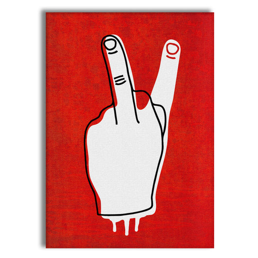 FUCK - WIN - Quadro stampato su Canvas e montato su telaio in legno Misura: 50x70 cm