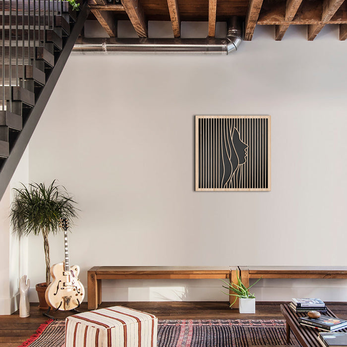 FUORI DALLE RIGHE - Quadro arredo LASERCUT composito Legno e PVC Misura: 40x40 cm