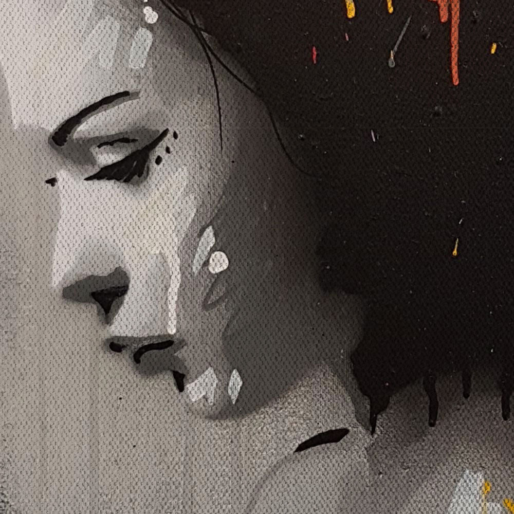 Geisha -  Quadro Canvas Contemporaneo su telaio in legno Misura: 100x140 cm