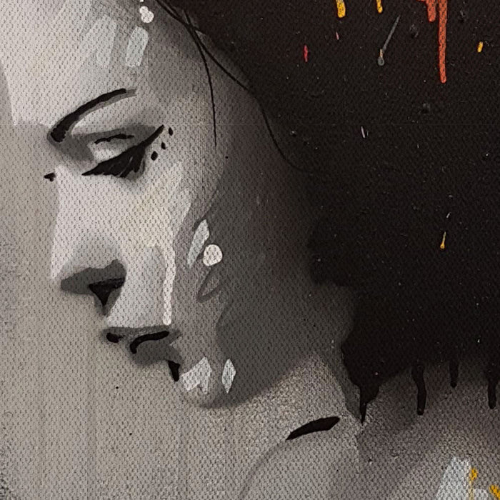 Geisha -  Quadro Canvas Contemporaneo su telaio in legno Misura: 50x70 cm