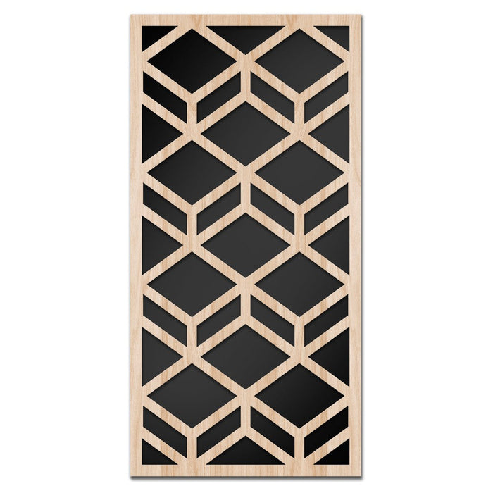 GEOMETRY - Quadro arredo LASERCUT composito Legno e PVC Misura: 70x140 cm