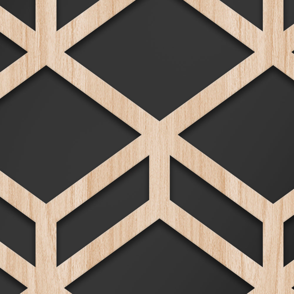 GEOMETRY - Quadro arredo LASERCUT composito Legno e PVC Misura: 50x100 cm
