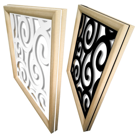 GHIRIGORI - Moduli Decorativi in Legno e PVC Misura: 48x48 cm, Colore: bianco