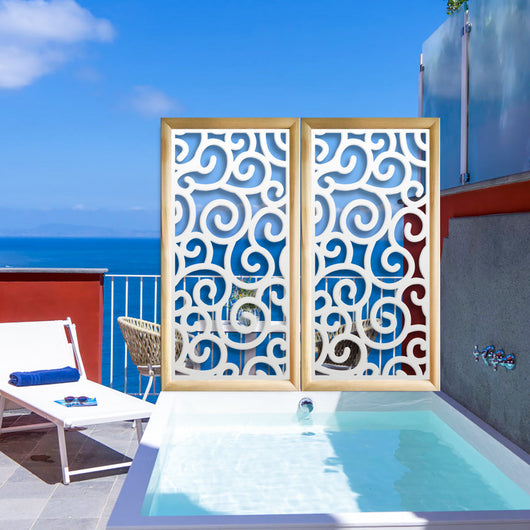 GHIRIGORI - Moduli Decorativi in Legno e PVC Misura: 73x148 cm, Colore: bianco