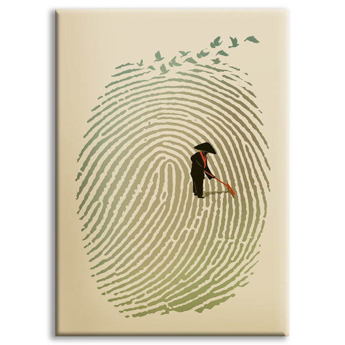 GIARDINO ZEN - Impronta - Quadro stampato su Tela e montato su telaio in legno Misura: 100x140 cm