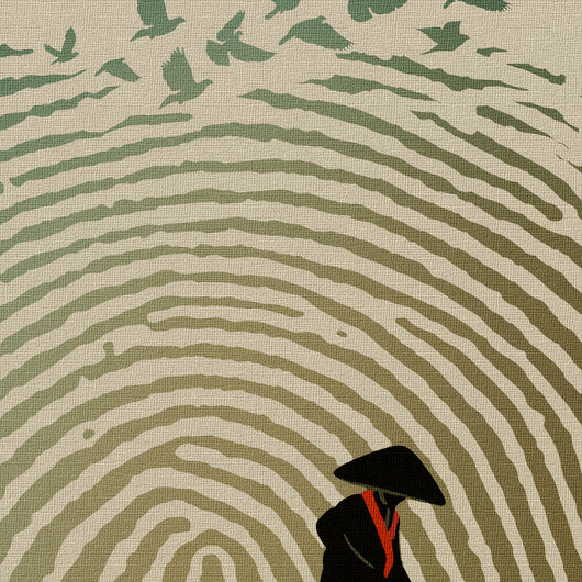 GIARDINO ZEN - Impronta - Quadro stampato su Tela e montato su telaio in legno Misura: 50x70 cm