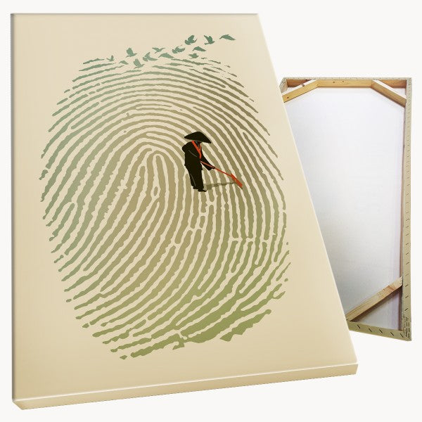 GIARDINO ZEN - Impronta - Quadro stampato su Tela e montato su telaio in legno Misura: 70x100 cm