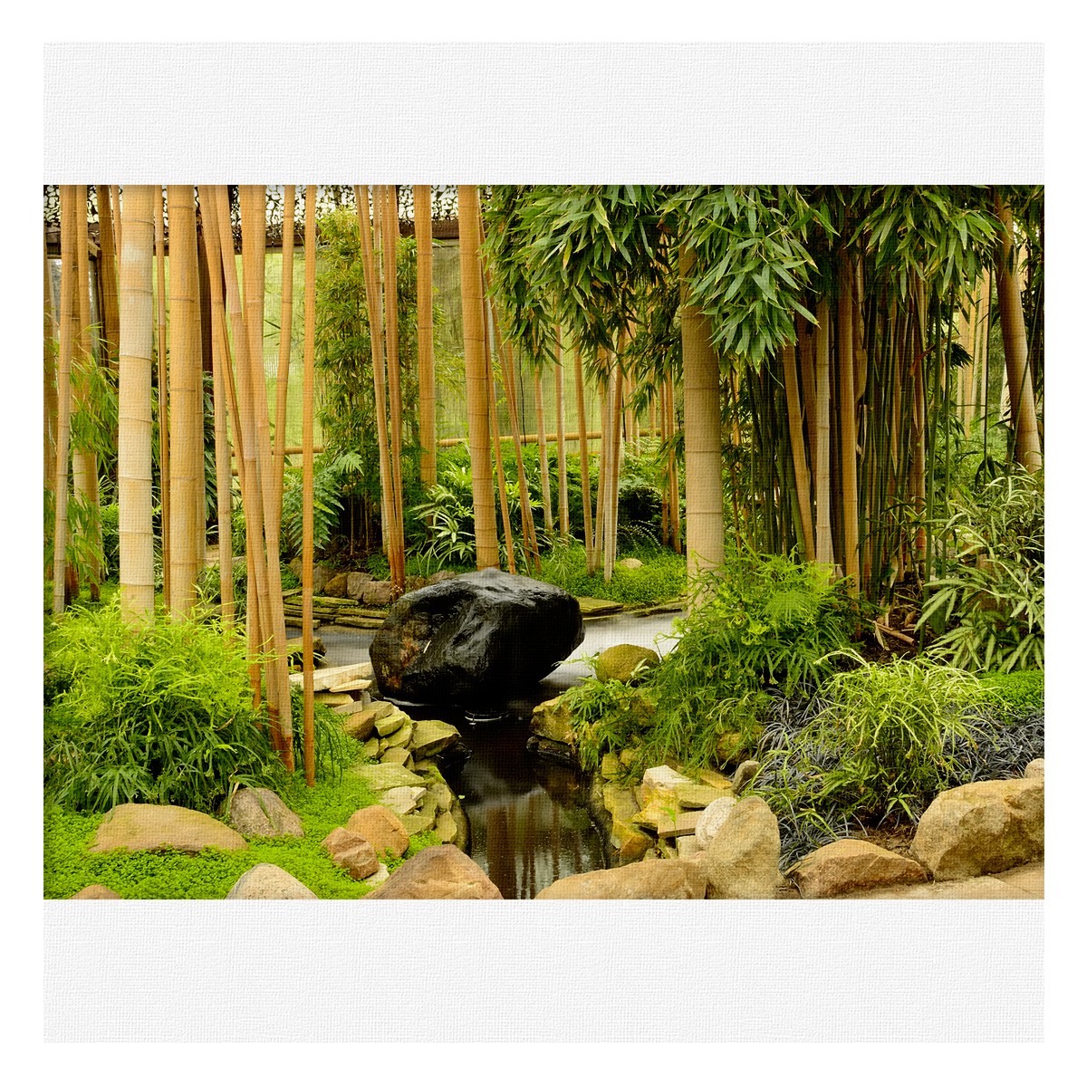 Giardino Zen di rilassamento - Quadro Canvas su telaio in legno Misura: 70X50 cm