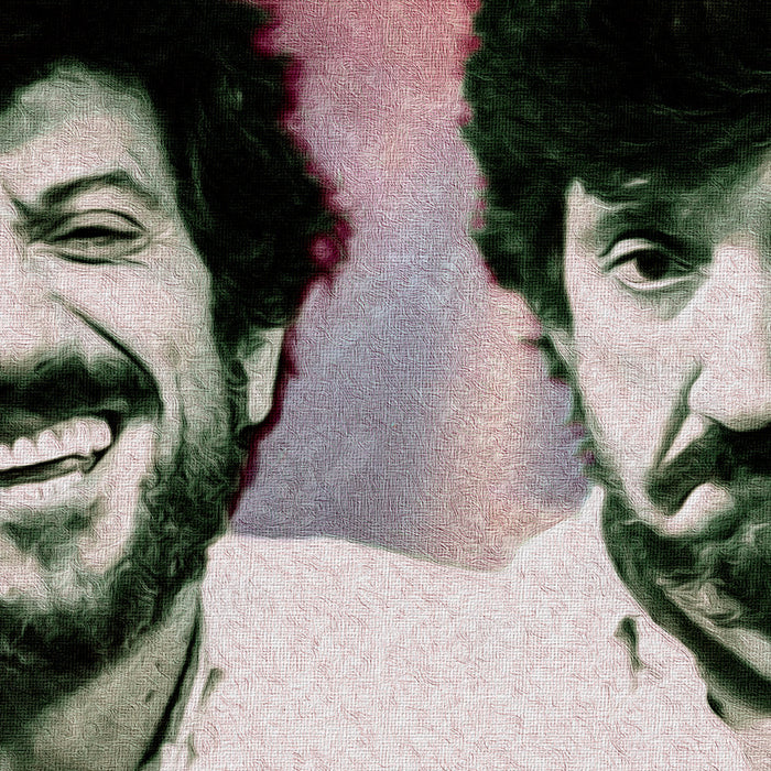 Gigi Proietti - Quadro stampa su Tela montata su telaio in legno Misura: 140x70 cm