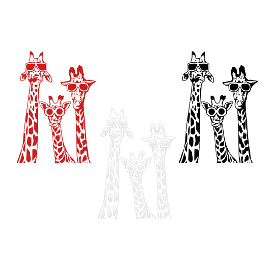 GIRAFFE COOL- Adesivo murale wall sticker in vinile 55x77 cm Colore: nero