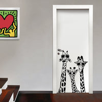 GIRAFFE COOL- Adesivo murale wall sticker in vinile 55x77 cm Colore: nero