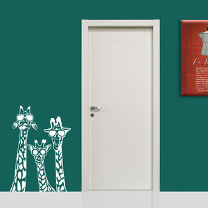 GIRAFFE COOL- Adesivo murale wall sticker in vinile 55x77 cm Colore: bianco