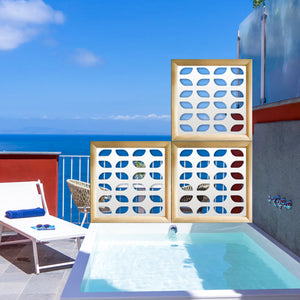 GLOBECROSS - Moduli Decorativi in Legno e PVC Misura: 48x48 cm, Colore: bianco