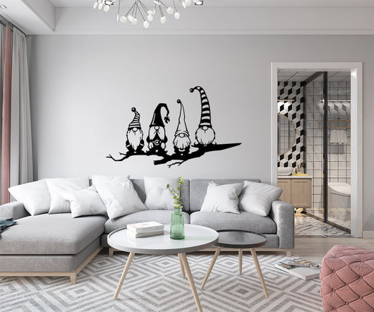GNOMES - Adesivo murale wall sticker in vinile 55x100 cm Colore: nero