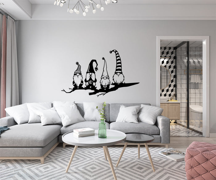 GNOMES - Adesivo murale wall sticker in vinile 55x100 cm Colore: nero