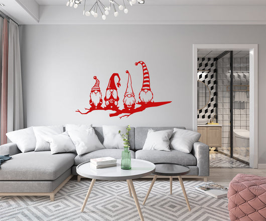 GNOMES - Adesivo murale wall sticker in vinile 55x100 cm Colore: Rosso