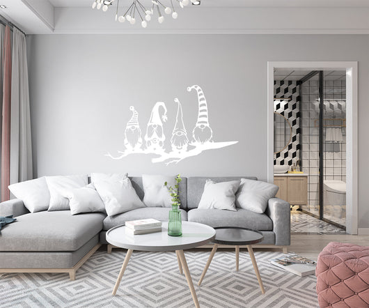 GNOMES - Adesivo murale wall sticker in vinile 55x100 cm Colore: bianco