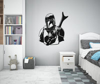 GUERRE STELLARI - Adesivo murale wall sticker in vinile 55x65 cm Colore: nero