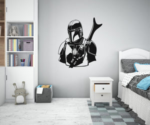 GUERRE STELLARI - Adesivo murale wall sticker in vinile 55x65 cm Colore: nero