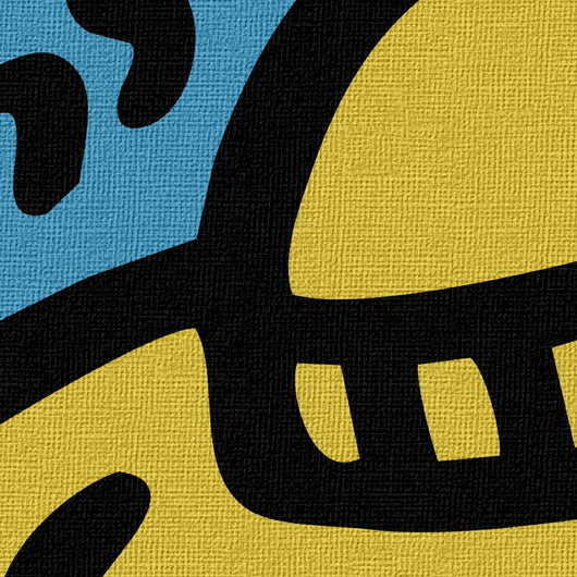 HARING - KIDNAPPING - Quadro Canvas su telaio in legno Misura: 80x80 cm