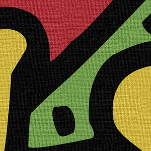 HARING - LOVE POWER - Quadro Canvas su telaio in legno Misura: 80x80 cm