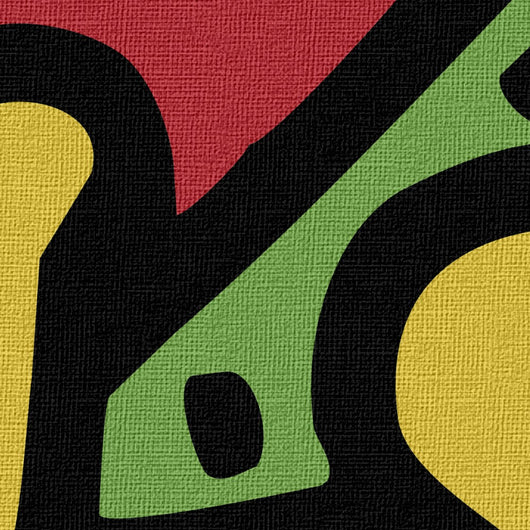 HARING - LOVE POWER - Quadro Canvas su telaio in legno Misura: 100x100 cm