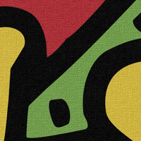 HARING - LOVE POWER - Quadro Canvas su telaio in legno Misura: 130x130 cm