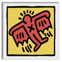 HARING - SUPERHERO XMAN - Quadro Canvas su telaio in legno Misura: 80x80 cm