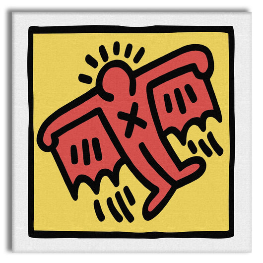 HARING - SUPERHERO XMAN - Quadro Canvas su telaio in legno Misura: 100x100 cm