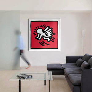 HARING - THE BABY ANGEL - Quadro Canvas su telaio in legno Misura: 80x80 cm