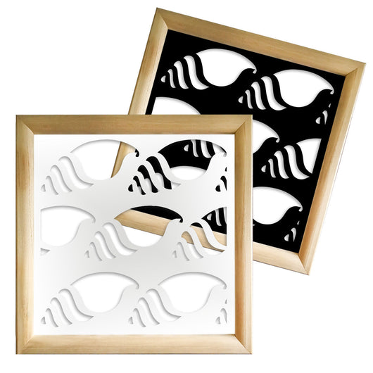 HERMITCRAB - Moduli Decorativi in Legno e PVC Misura: 48x48 cm, Colore: nero