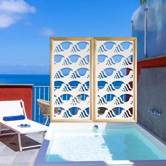 HERMITCRAB - Moduli Decorativi in Legno e PVC Colore: bianco, Misura: 47x94 cm