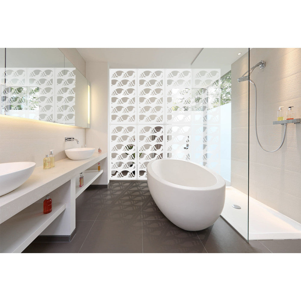 HERMITCRAB - Pannello in PVC traforato - Parasole Misura: 47x94 cm, Colore: bianco