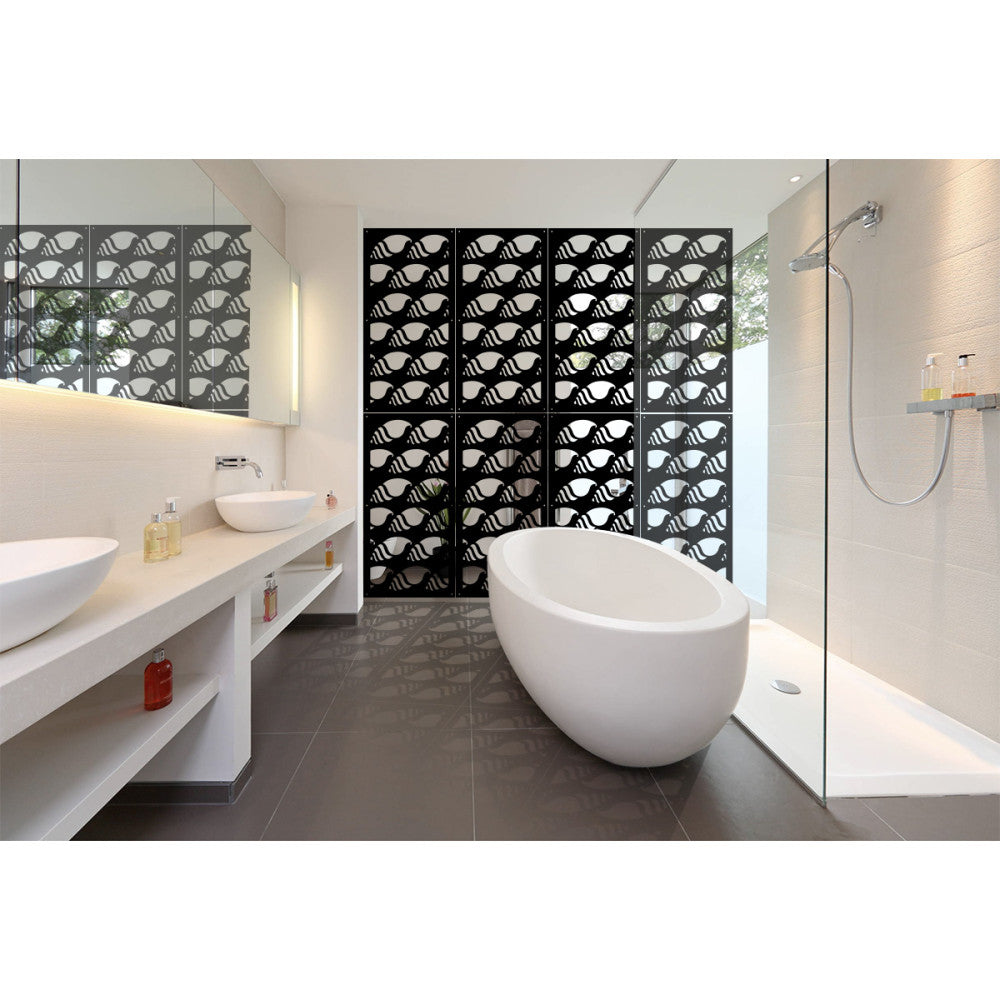HERMITCRAB - Pannello in PVC traforato - Parasole Colore: nero, Misura: 73x73 cm
