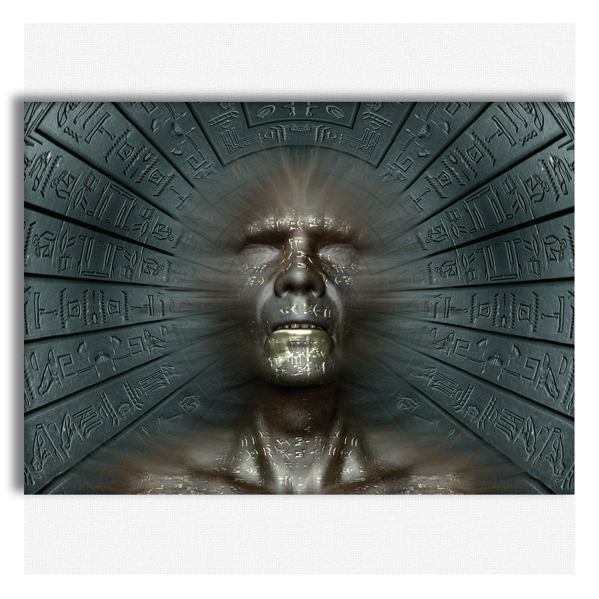 Hieroglyphics Abstraction - Quadro Canvas su telaio in legno Misura: 70X50 cm