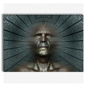 Hieroglyphics Abstraction - Quadro Canvas su telaio in legno Misura: 70X50 cm