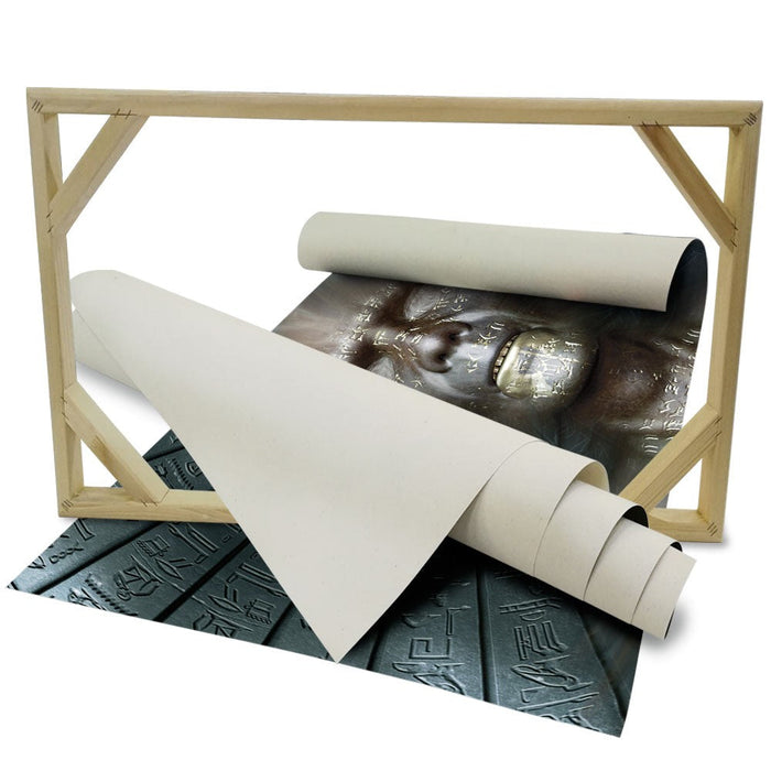 Hieroglyphics Abstraction - Quadro Canvas su telaio in legno Misura: 100x70 cm