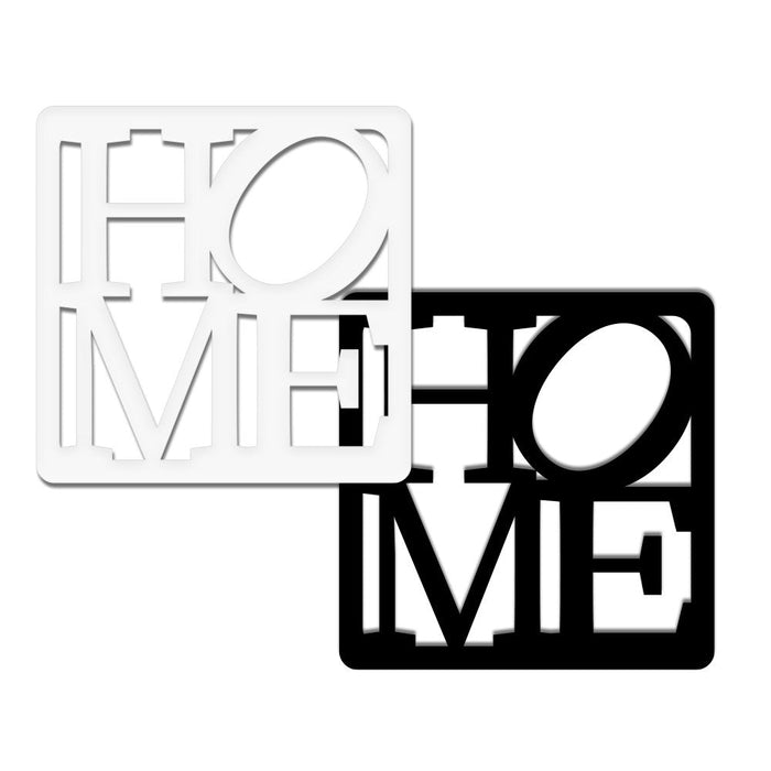 HOME - Quadro moderno in pvc solido 48 x 48cm Colore: bianco