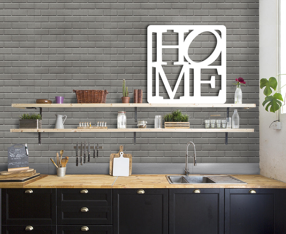 HOME - Quadro moderno in pvc solido 48 x 48cm Colore: bianco